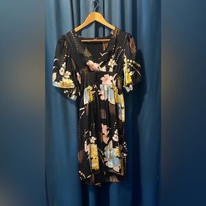 Bedo Floral Black Dress